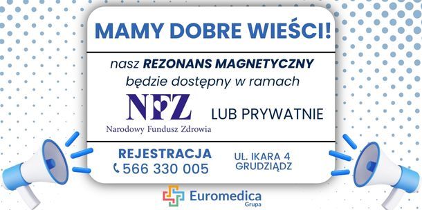 Pracownia rezonansu magnetycznego dostępna w ramach NFZ, jak i prywatnie! 🏥💙